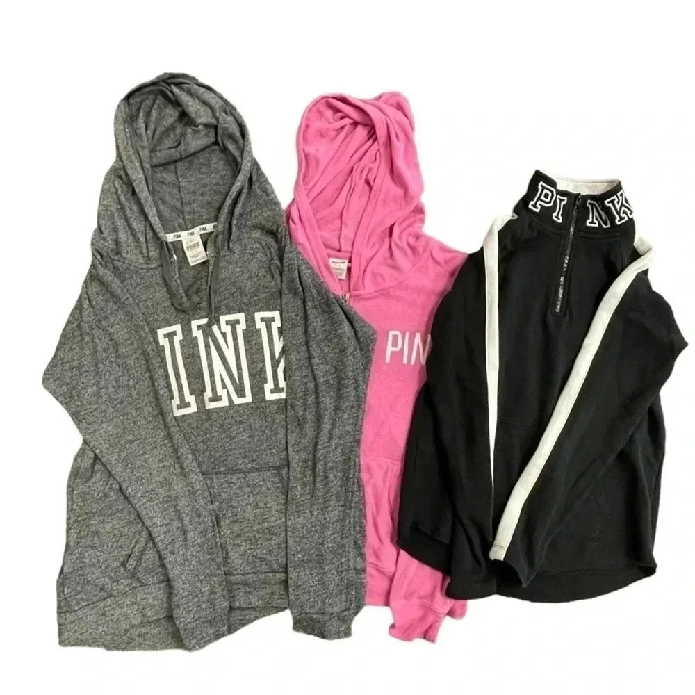 Pink Victoria Secret Bundle Of 3 Sweatshirts Size Small